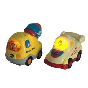 vTech Go Go Smart Wheels Race‎ Car & Cement Truck Lot of 2 Vehicles Tested
